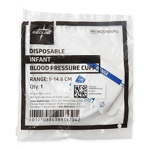 Medline Double Tube Blood Pressure Cuffs with Male Luer Connector - Disposable Double-Tube Blood Pressure Cuff with Male Luer Connector, Infant - MDS9920ML