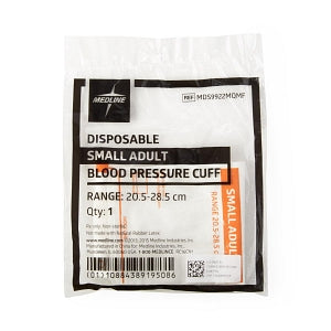 Medline Double-Tube Blood Pressure Cuffs with M / F Marquette Connector - Disposable 2-Tube Blood Pressure Cuff with Male / Female Marquette Connector, Small Adult - MDS9922MQMF