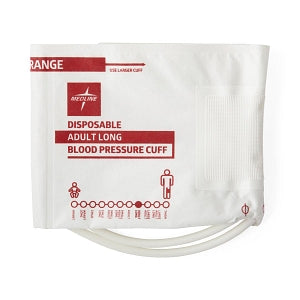 Medline Double-Tube Blood Pressure Cuffs with Screw Connector - Disposable 2-Tube Blood Pressure Cuff with Screw Connector, Adult Long - MDS9923DML