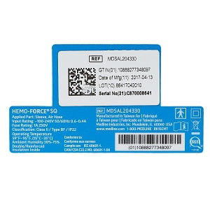 Medline Hemo-Force ll DVT Pump Parts and Accessories - CE Label for Hemo-Force MDS600SQ2 DVT Pump - MDSAL204330