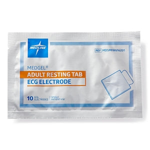 Medline Individually Wrapped Medgel Resting Tab ECG Electrodes - ECG Resting Tab Electrodes, Individually Packaged - MDSMIW616201