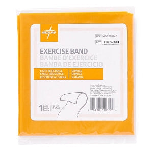 Medline Exercise Resistance Bands - Individual Exercise Band, 5', Orange, Light - MDSPH043