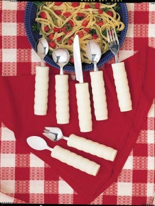 Medline Bendable White Weighted Utensils - Weighted Teaspoon, Bendable - MDSR000633