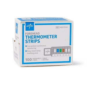 Medline Disposable Forehead Thermometer Strip - Disposable Forehead Thermometer Strip, 100 EA per Pack - MDSTS101