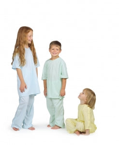 Medline Comfort-Knit Pediatric Gowns - Comfort Knit Pediatric Gown with Regular Sleeves, Blue, Size L - MDT011281L