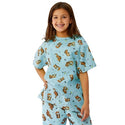 Medline Tired Tiger Print Pediatric IV Gowns - Pediatric IV Gown, Tiger, Blue, Size L - MDT011389L