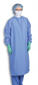 Medline 1-Ply Blockade Surgeons Gowns - Blockade Single-Ply Surgical Gown with Snap Ties, Ceil, Size L - MDT012080L