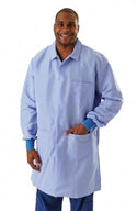 Medline Men's ResiStat Lab Coat with Pockets - Men's ResiStat Lab Coat, Light Blue, Size XL - MDT046811XL