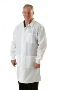 Medline Men's ResiStat Lab Coat with Pockets - Men's ResiStat Lab Coat, Light Blue, Size XS - MDT046811XS