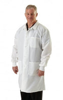 Medline Men's ResiStat Lab Coat with Pockets - Men's ResiStat Lab Coat, Light Blue, Size XS - MDT046811XS