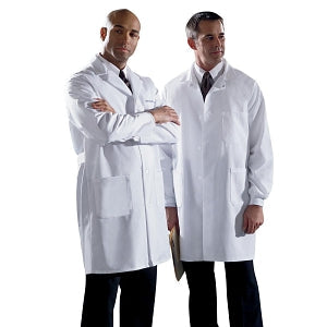 Medline Unisex / Men's Staff Length Lab Coats - Unisex Staff-Length Lab Coat, White, Size 36 - MDT12WHT36E