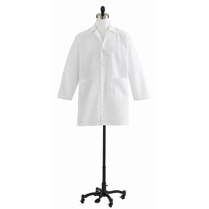 Medline Unisex / Men's Staff Length Lab Coats - Unisex Staff-Length Lab Coat, White, Size 54 - MDT12WHT54E