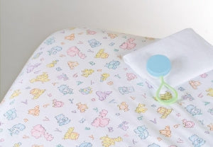 Medline 100% Cotton Woven Crib Sheet - Crib Sheet, Assorted Nursery Print, 100% Cotton, 28" x 52", 24/Case - MDT211472
