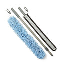 Medline Microfiber Dusters - High Microfiber Duster with Fringe, Blue, Starter Kit with Sleeve, Flexible Wand & Extension Handle - MDT217857
