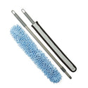 Medline Microfiber Dusters - High Microfiber Duster with Fringe, Blue, Starter Kit with Sleeve, Flexible Wand & Extension Handle - MDT217857