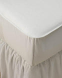 Medline Blended Hooded Mattress Covers - Mattress Pad with Hood at One End, Bleached, 50% Cotton/50% Polyester Blend, 36" x 80", 24/Case - MDT219339WH