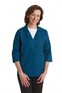 Medline Ladies Smock with Three-Quarter-Length Sleeves - Ladies Smock with 3/4 Length Sleeves, 65% Polyester/35% Cotton, Navy, Size 3XL - MDT76003736