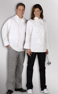 Medline Pearl Button Chef Coats - Unisex Long-Sleeved Chef Coat with Plastic Buttons, White, Size 2XL - MDT77502105