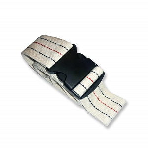 Medline Washable Cotton Gait Belts - Washable Cotton Gait / Transfer Belt with Plastic Buckle, 2" x 60", Beige with Stripes - MDT821208NATM