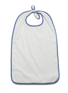 Medline EZ Tie Terry Cloth Clothing Protectors - Ez Tie Terry-Cloth Bib, Adult, 12 oz., 21" x 38", White - MDTAB5B38WHI