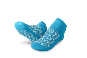 Medline Double-Tread Slippers - Double-Tread Patient Slippers, Teal, Toddler - MDTDBLTREADT