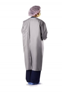 Medline Wrap-Around Reusable Isolation Gown - Three-Armhole Isolation Gown, One-Size-Fits-Most, Gray - MDTISO3AHG