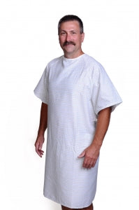 Medline Blended Patient Gowns - Patient Gown with Angle Back, Pastel Print - MDTPG3RABPAS