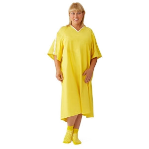 Medline Fall Prevention IV Gowns - Fall Prevention IV Gown with Pocket and Metal Snaps, Yellow - MDTPG5ITSHRG