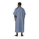 Medline Blended IV Gowns - Patient IV Gown with IV Sleeve, Side Ties, Plastic Snaps, Blue Triangle Design, One Size Fits Most - MDTPG5ITSTRI