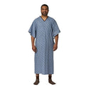 Medline Blended IV Gowns - Patient IV Gown with IV Sleeve, Side Ties, Plastic Snaps, Blue Triangle Design, One Size Fits Most - MDTPG5ITSTRI