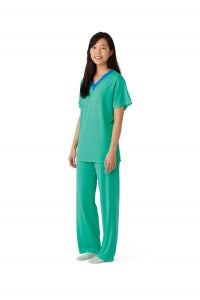 Medline Behavioral Health Apparel - Short-Sleeve Pajama Shirt, Green, Size S - MDTTPBH02GRN