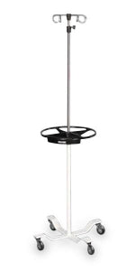 Medline Four Leg Four Hook IV Stand - Patient Support IV Stand with 4 Legs, 4 Hooks, 56" to 102" H - MPH08IV5113