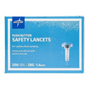 Medline Safety Lancets - Safety Lancet with Push-Button Activation, 28G x 1.6 mm - MPHSAFETY28