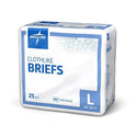 Medline Cloth-Like Adult Incontinence Briefs - Clothlike Adult Incontinence Briefs, Size L, for Waist Size 48"-58" - MSC100LG
