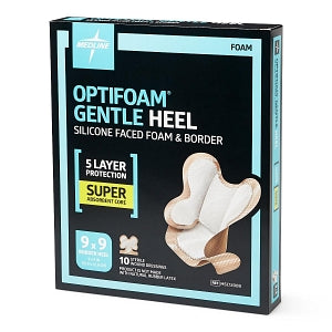 Medline Optifoam Gentle Silicone-Faced Foam and Border Heel Dressing - Optifoam Gentle Silicone-Faced Foam and Border Heel Dressing - MSC1200B