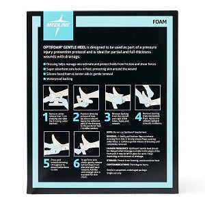 Medline Optifoam Gentle Silicone-Faced Foam and Border Heel Dressing - Optifoam Gentle Silicone-Faced Foam and Border Heel Dressing - MSC1200B