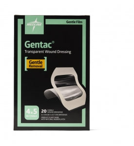 Medline Gentac Silicone Film Dressing - Gentac Transparent Film Silicone Dressing, 4" x 5" - MSC1645
