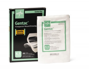 Medline Gentac Silicone Film Dressing - Gentac Transparent Film Silicone Dressing, 4" x 5" - MSC1645