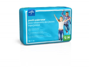 Medline Youth Protective Underwear - DryTime Disposable Protective Youth Underwear, Size Youth S / M (40-70 lb.) - MSC23001AH