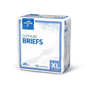 Medline Ultra Absorbent Briefs - Clothlike Ultra Absorbent Adult Incontinence Briefs, Size XL, for Waist Size 57"-66" - MSC404XLG