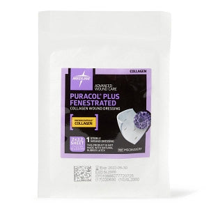 Medline Puracol Plus Collagen Wound Dressings - Puracol Plus Collagen Wound Dressing, Fenestrated, 2" W x 2.25" L - MSC8622EPF