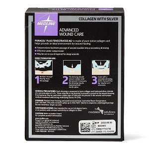 Medline Puracol Plus AG+ Collagen Wound Dressings with Silver - Puracol Plus AG+ Collagen Wound Dressings with Silver, Fenestrated, 2" x 2" - MSC8722EPF