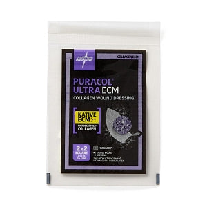 Medline Puracol Ultra Extracellular Matrix (ECM) Collagen Wound Dressing - Puracol Ultra Extracellular Matrix (ECM) Collagen Wound Dressing, 2" x 2", in Educational Packaging - MSC8822EP