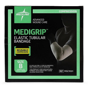 Medline Medigrip Elastic Tubular Support Bandage - MEDIGRIP Elasticated Tubular Support Bandage, Size B: 2-1/2"W (6.3 cm) for Small Hands and Limbs - MSC9501