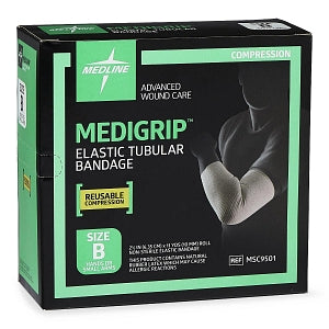 Medline Medigrip Elastic Tubular Support Bandage - MEDIGRIP Elasticated Tubular Support Bandage, Size B: 2-1/2"W (6.3 cm) for Small Hands and Limbs - MSC9501