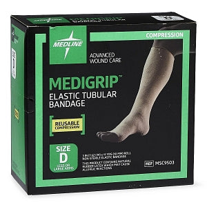 Medline Medigrip Elastic Tubular Support Bandage - MEDIGRIP Elasticated Tubular Support Bandage, Size D: 3"W (7.5 cm) for Large Arms or Legs - MSC9503