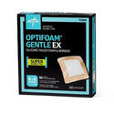 Medline Optifoam Gentle EX Foam Dressings - Optifoam Gentle EX Bordered Foam Dressing, 6" x 6", in Educational Packaging - MSCEX66EP