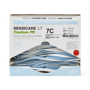 Medline SensiCare LT Custom Fit with Aloe Surgical Gloves - SensiCare LT with Aloe Custom Fit Surgical Gloves, Size 7 - MSG1170C