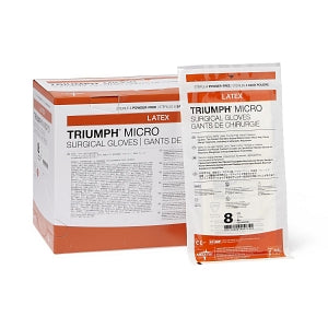 Medline Triumph Micro Latex Surgical Gloves - Triumph Micro Latex Surgical Gloves, Size 8 - MSG2380