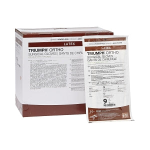 Medline Triumph Ortho with Aloe Latex Surgical Gloves - Triumph Ortho with Aloe Powder-Free Latex Surgical Gloves, Size 9 - MSG2690